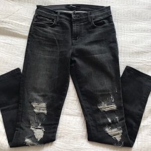 J Brand Affray charcoal distressed jeans 27